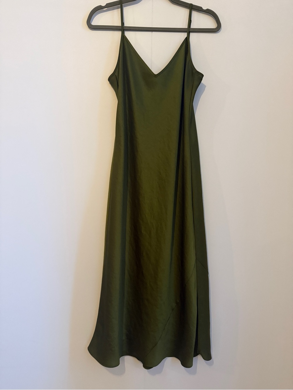 Wilfred Olive Green Only Slip Satin Midi Dress - Picture 1 of 2